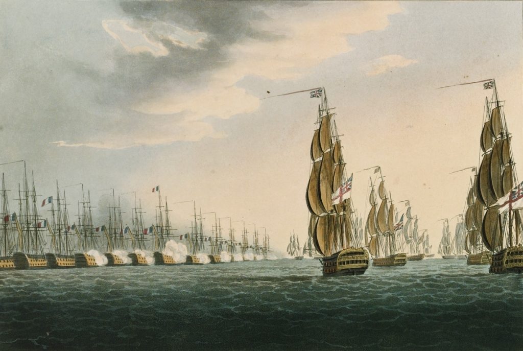 Painting depicting the Battle of the Nile